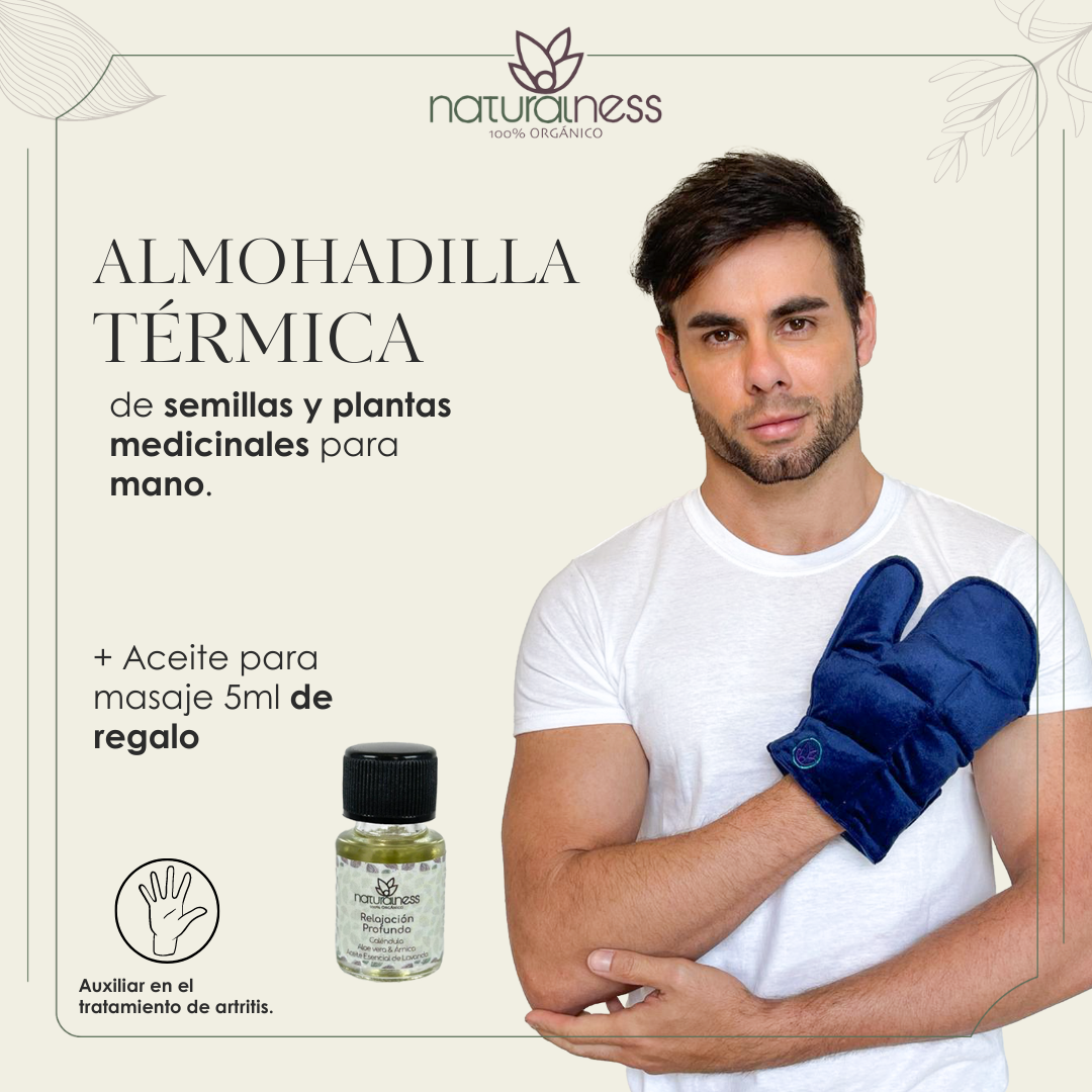 Foto 2 | Compresa Térmica Naturalness con Semillas y Plantas para Dolores de Mano Azul