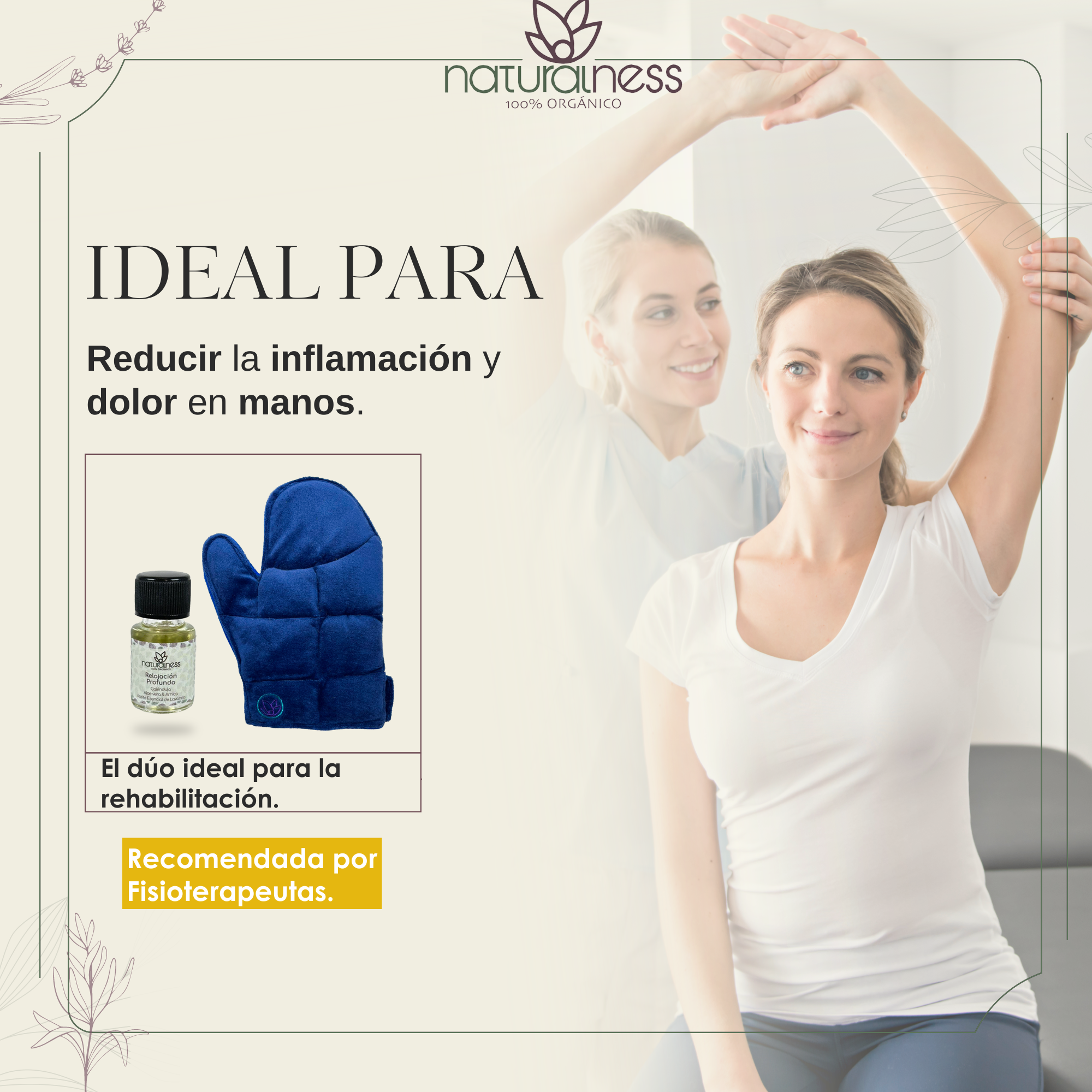 Foto 4 pulgar | Compresa Térmica Naturalness con Semillas y Plantas para Dolores de Mano Azul