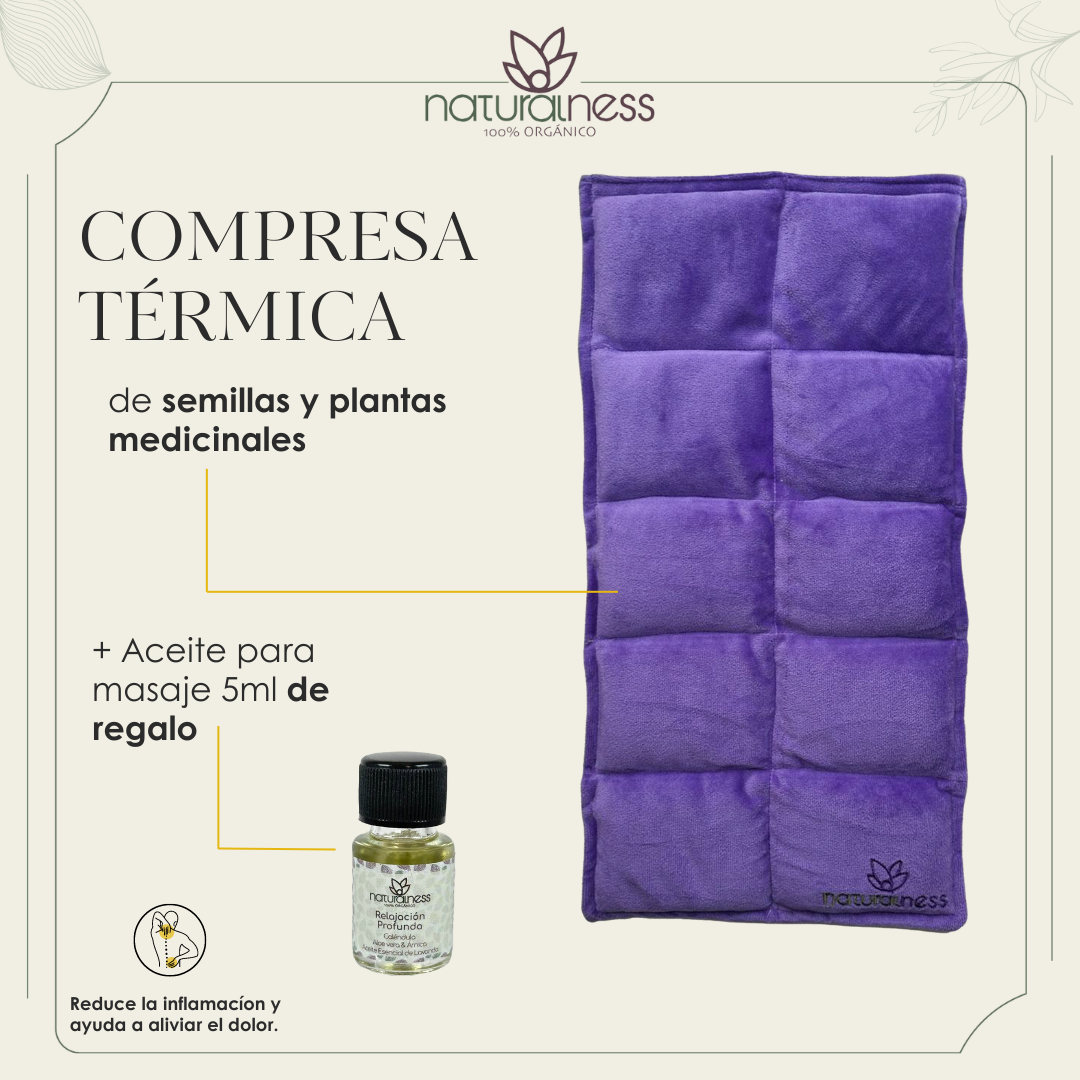 Foto 2 | Compresa Térmica Naturalness con Semillas y Plantas para Dolores Musculares Púrpura