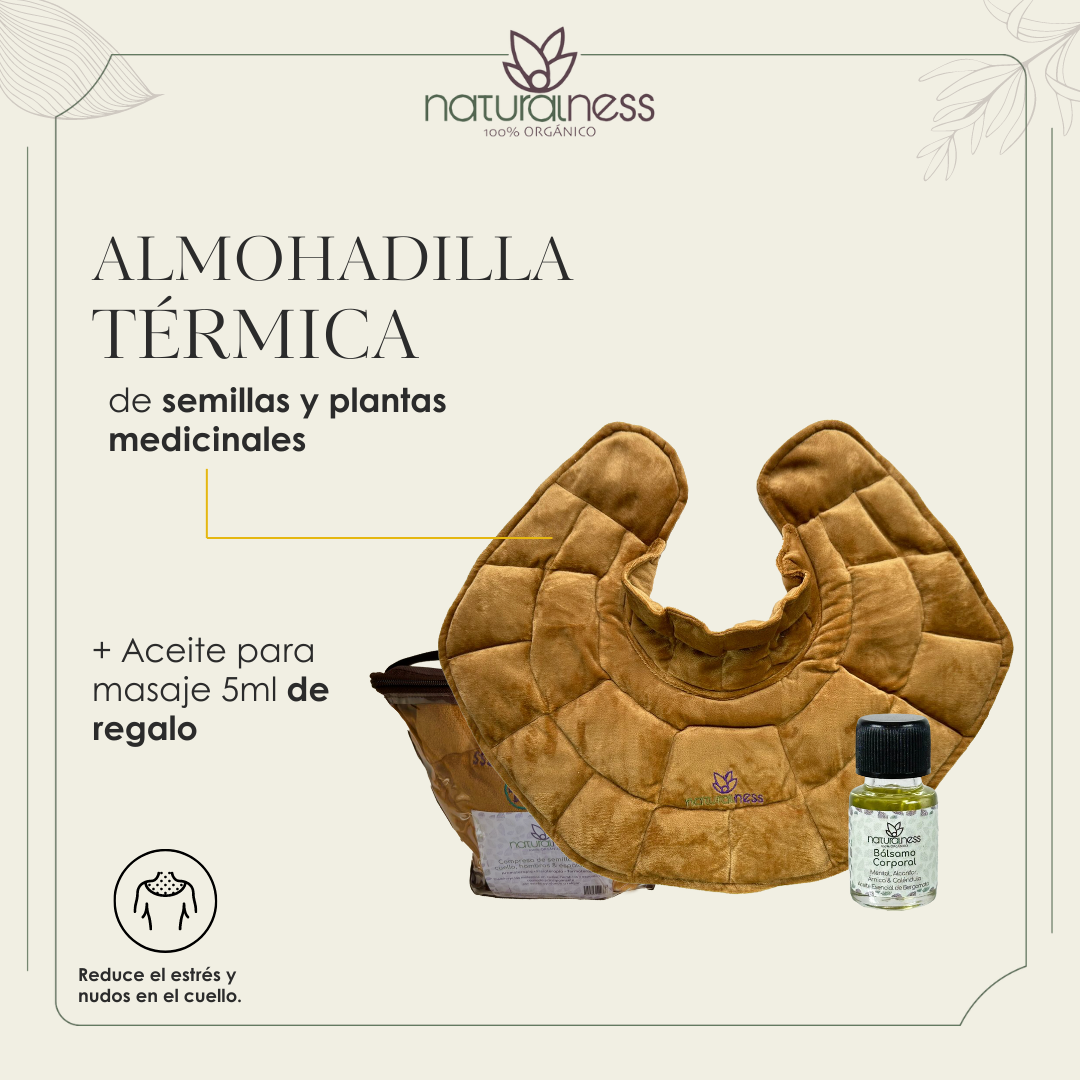 Foto 3 pulgar | Compresa Térmica Naturalness con Semillas y Plantas para Dolores de Cuello, Hombros y Espalda Baja Dorado