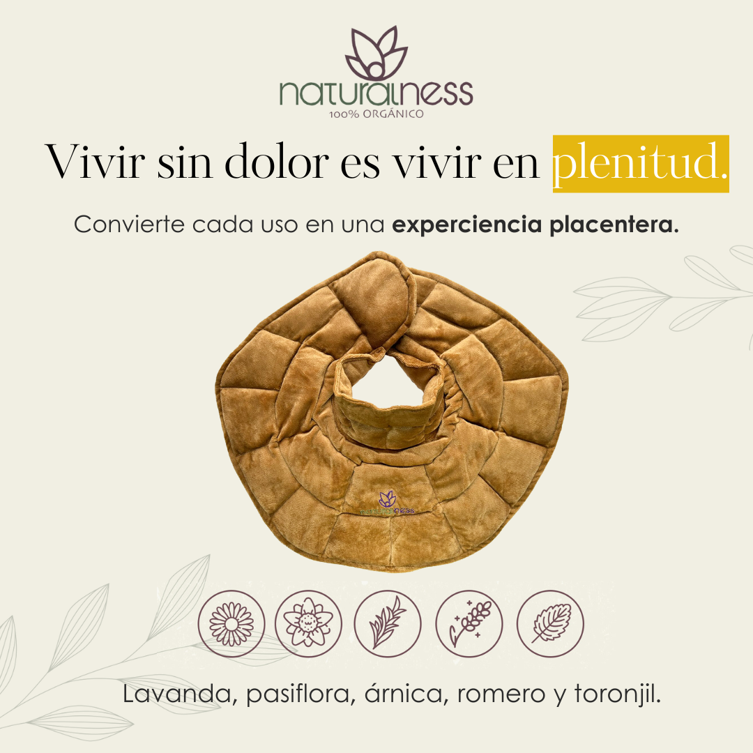 Foto 4 pulgar | Compresa Térmica Naturalness con Semillas y Plantas para Dolores de Cuello, Hombros y Espalda Baja Dorado