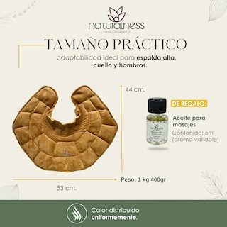 Foto 4 | Compresa Térmica Naturalness con Semillas y Plantas para Dolores de Cuello, Hombros y Espalda Baja Dorado