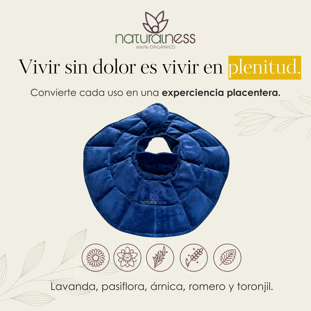 Foto 4 pulgar | Compresa Térmica Naturalness con Semillas y Plantas para Dolores de Cuello, Hombros y Espalda Baja Azul