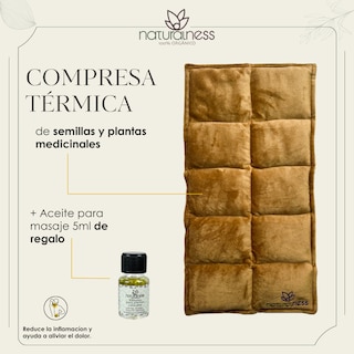 Foto 2 | Compresa Térmica Naturalness con Semillas y Plantas para Dolores Musculares Dorado