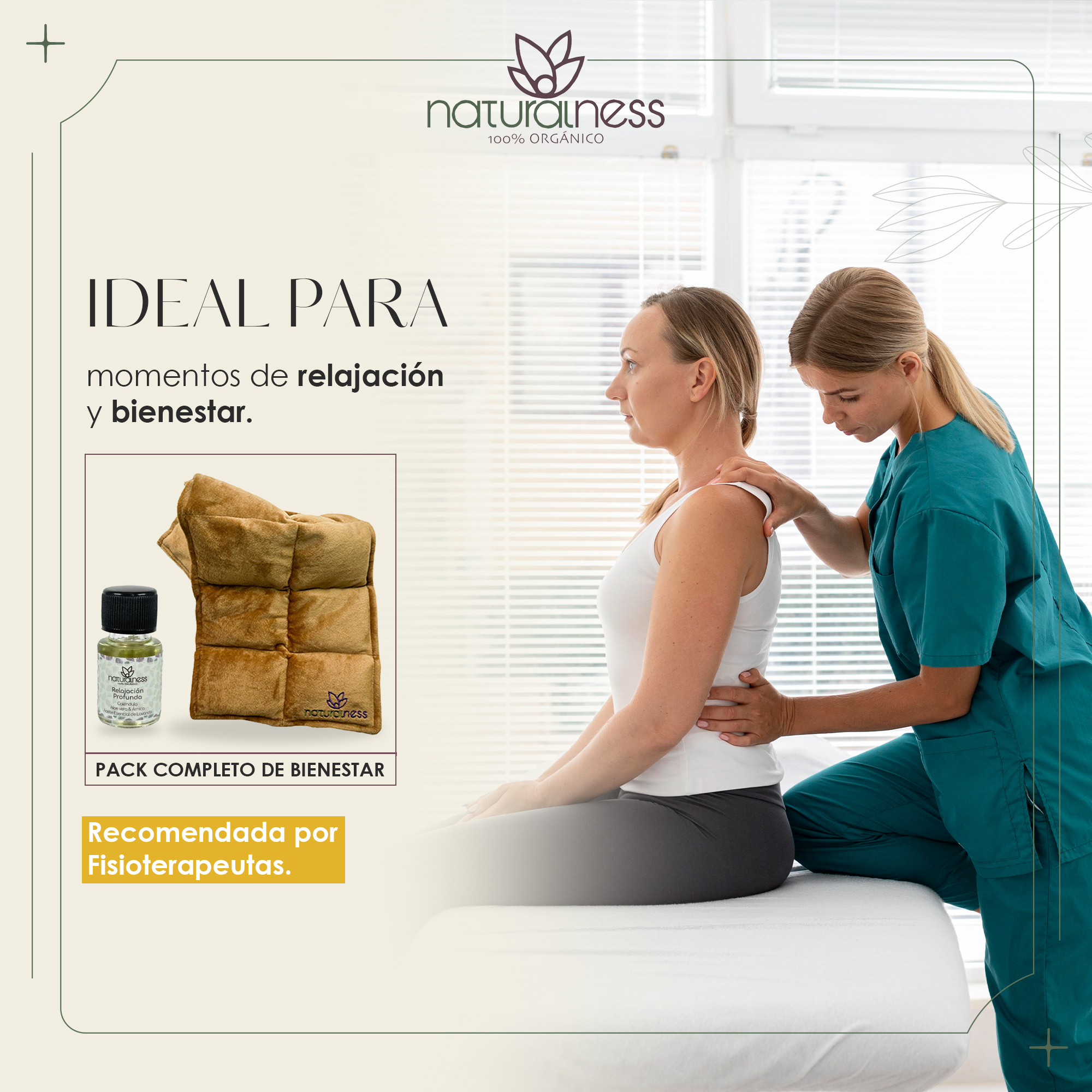 Foto 4 pulgar | Compresa Térmica  Naturalness con Semillas y Plantas para Dolores Musculares Dorado