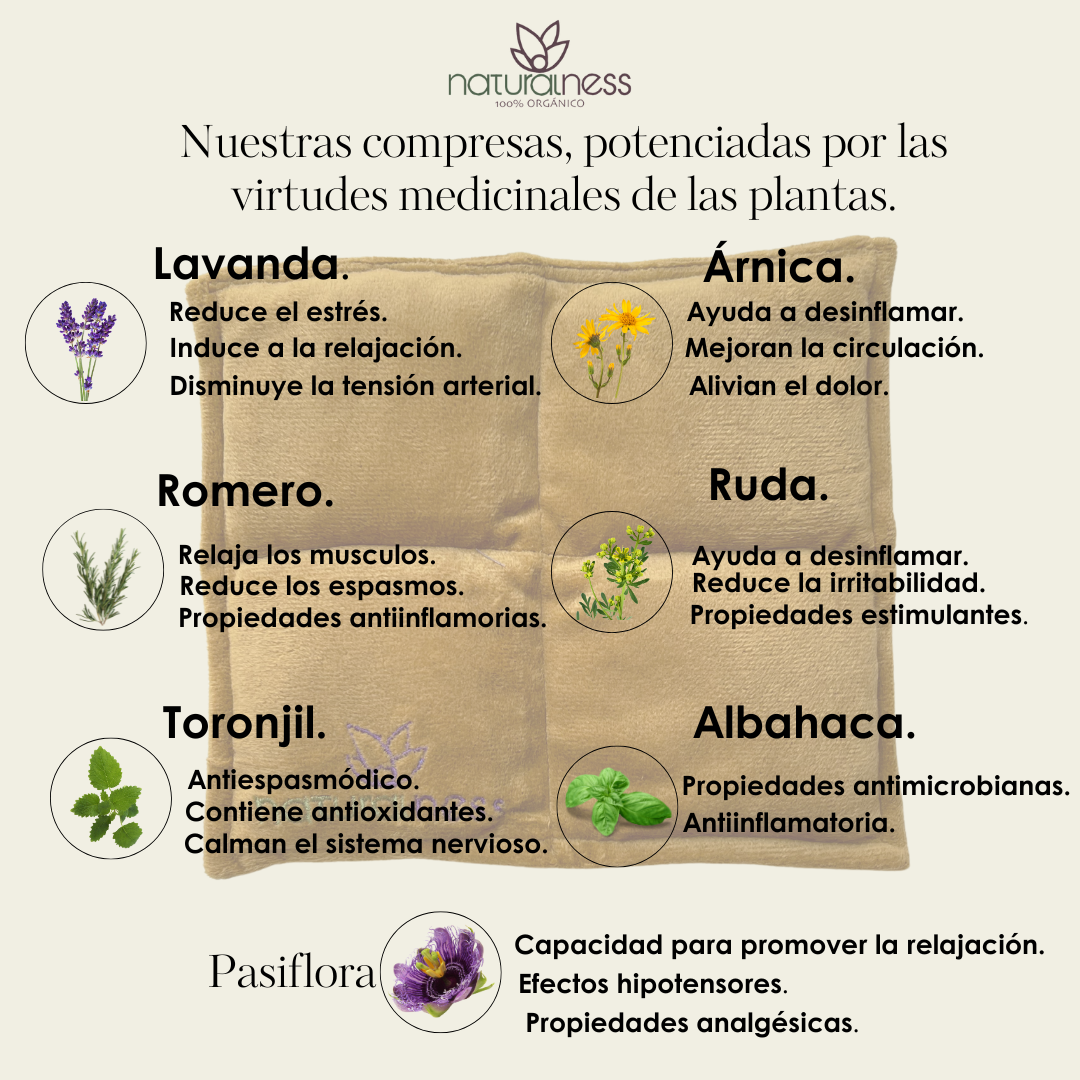 Foto 5 pulgar | Compresa Térmica Naturalness con Semillas y Plantas para Dolores Musculares Tamaño Chico Dorado