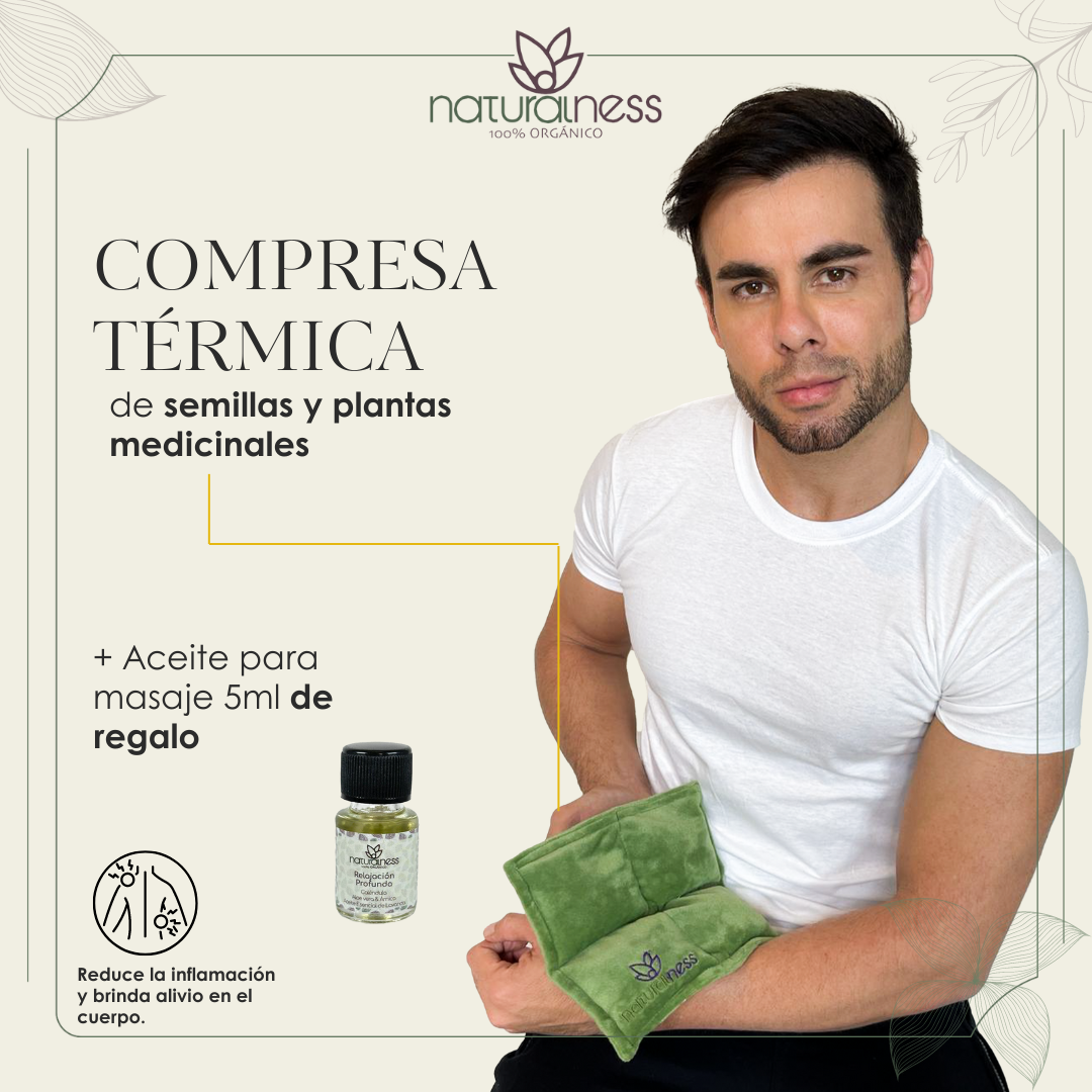 Foto 3 pulgar | Compresa Térmica Naturalness con Semillas y Plantas para Dolores Musculares Tamaño Chico Verde