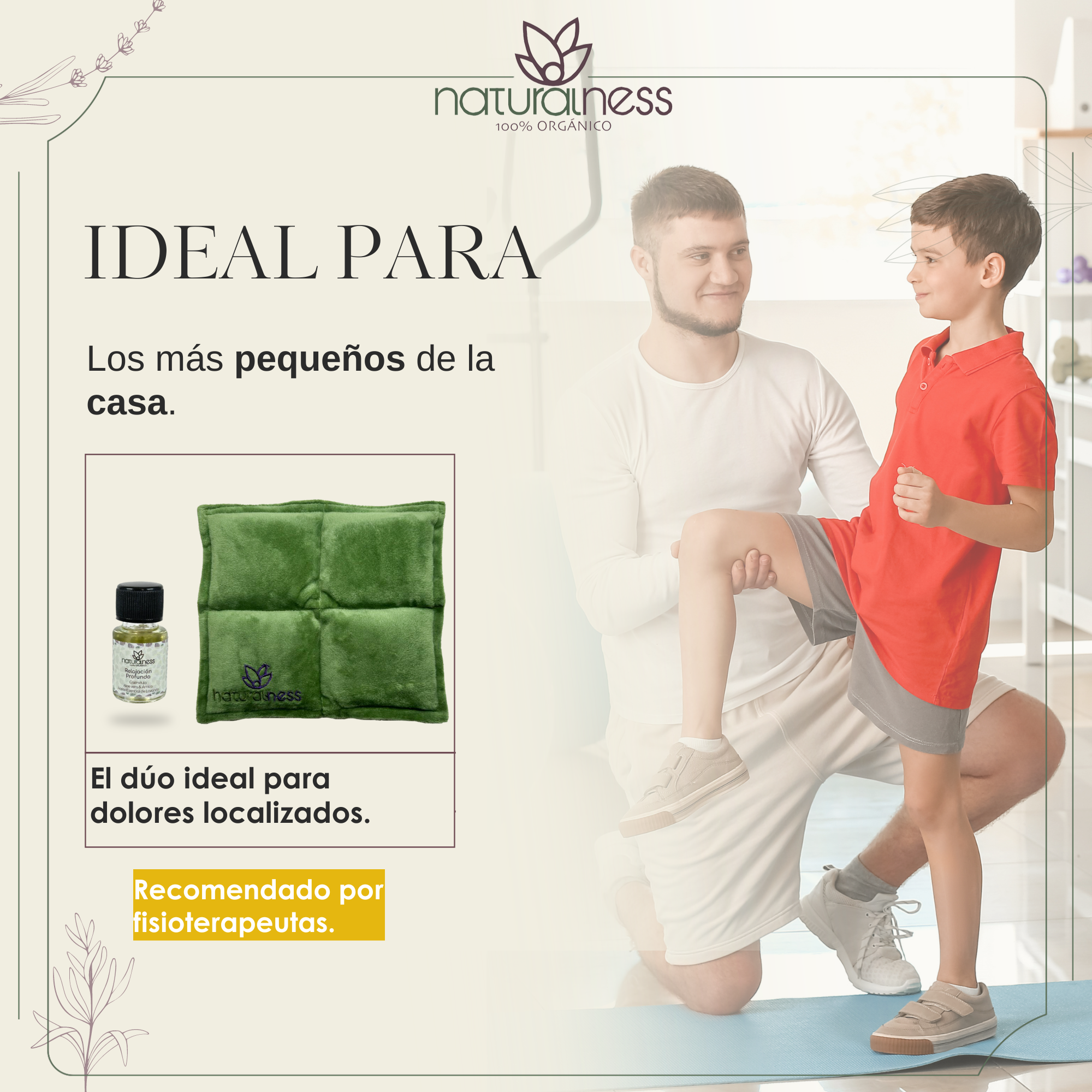 Foto 4 pulgar | Compresa Térmica Naturalness con Semillas y Plantas para Dolores Musculares Tamaño Chico Verde