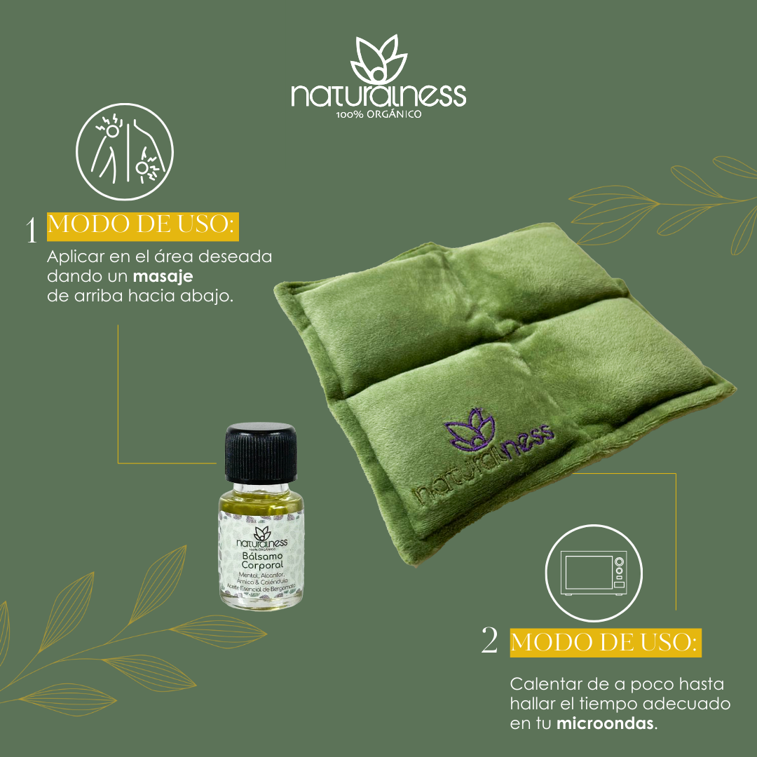 Foto 6 | Compresa Térmica Naturalness con Semillas y Plantas para Dolores Musculares Tamaño Chico Verde