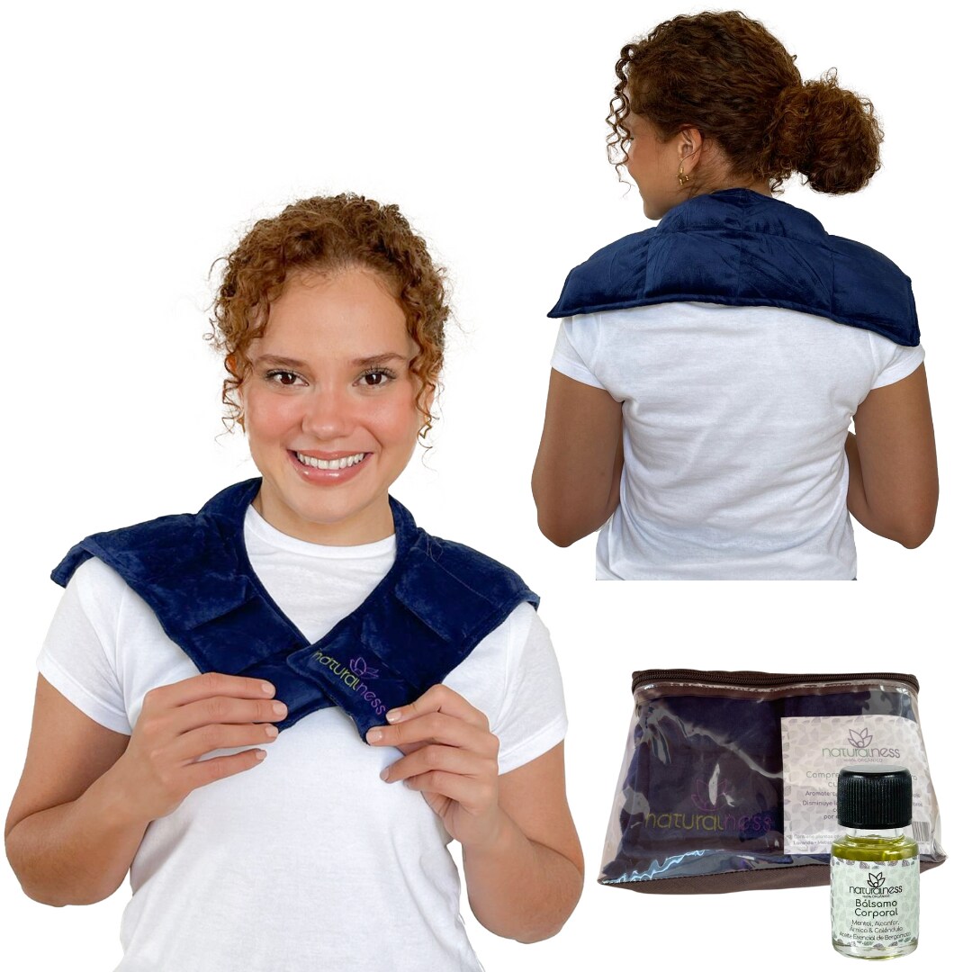 Compresa Térmica Naturalness con Semillas y Plantas para Dolores de Cuello y Hombros Azul $399