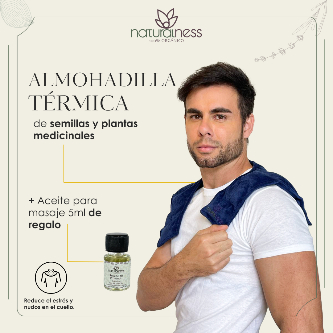 Foto 2 | Compresa Térmica Naturalness con Semillas y Plantas para Dolores de Cuello y Hombros Azul