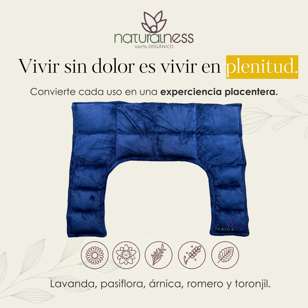 Foto 4 pulgar | Compresa Térmica Naturalness con Semillas y Plantas para Dolores de Cuello y Hombros Azul