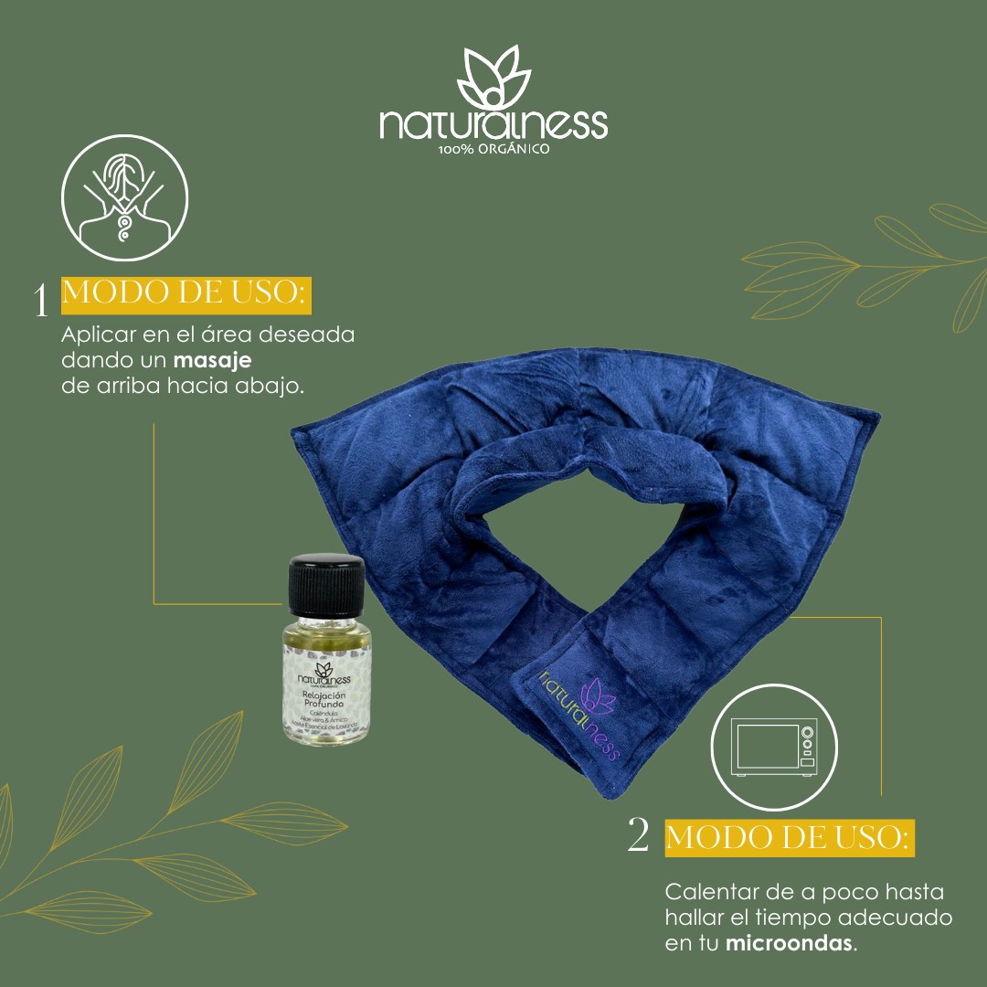 Foto 5 | Compresa Térmica Naturalness con Semillas y Plantas para Dolores de Cuello y Hombros Azul