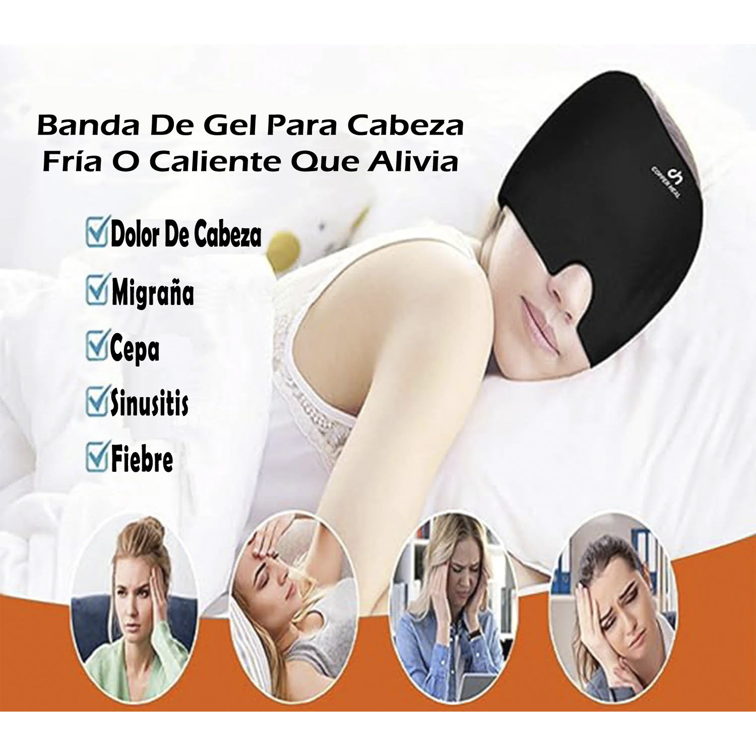 Foto 5 | Gorro Copper Heal de Gel Frío Alivia Dolor de Cabeza Tensión y Migraña