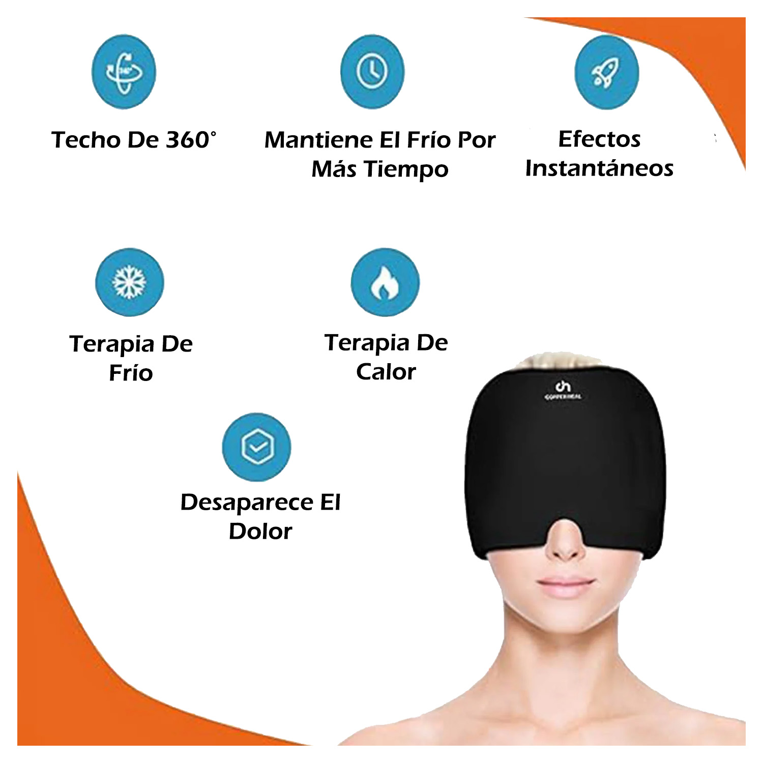 Foto 6 | Gorro Copper Heal de Gel Frío Alivia Dolor de Cabeza Tensión y Migraña