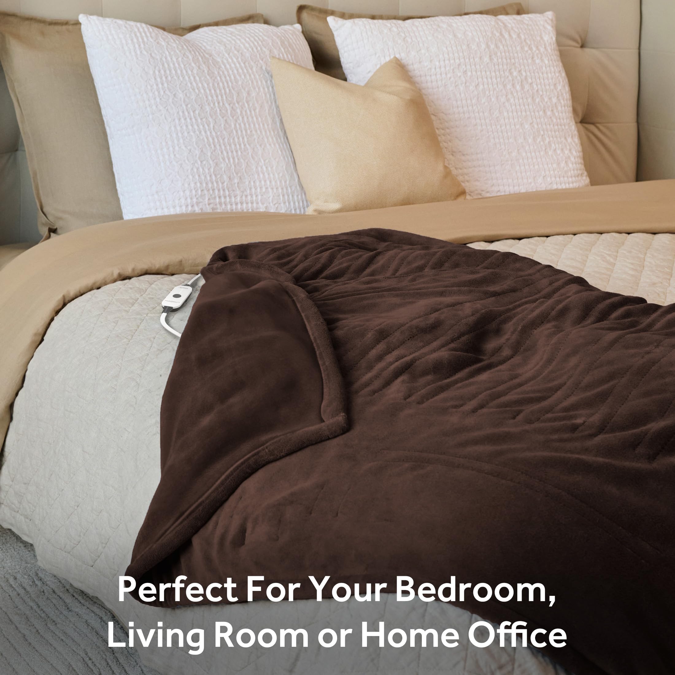 Foto 5 | Manta Personal Con Calefacción Sunbeam Royal Luxe Walnut - Venta Internacional.