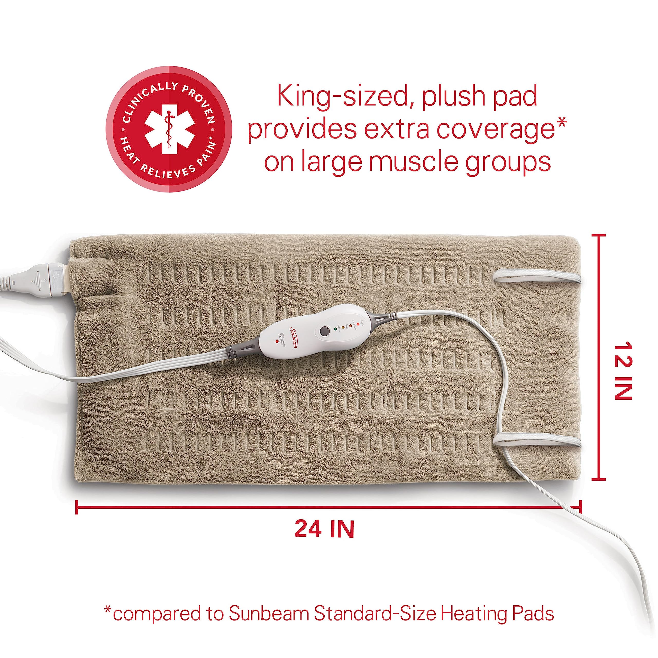 Foto 4 pulgar | Almohadilla Térmica Sunbeam Premium Sunbeam  King Size Beige - Venta Internacional.