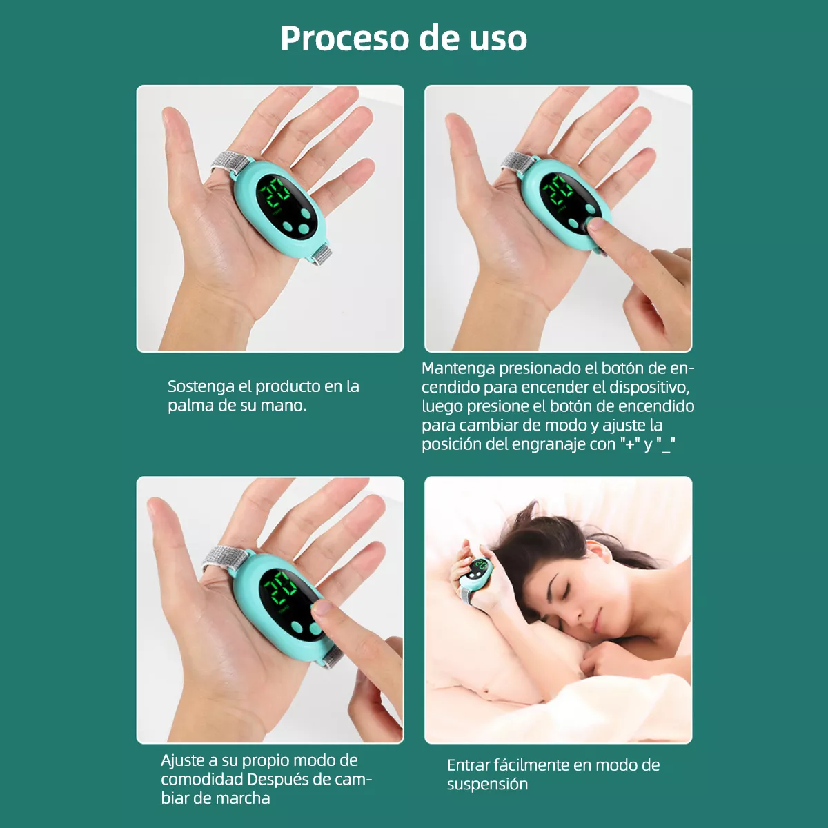 Foto 5 | Neurocontrol Ansiedad Pazmental Ayuda Recargable Para Dormir Azul Cielo