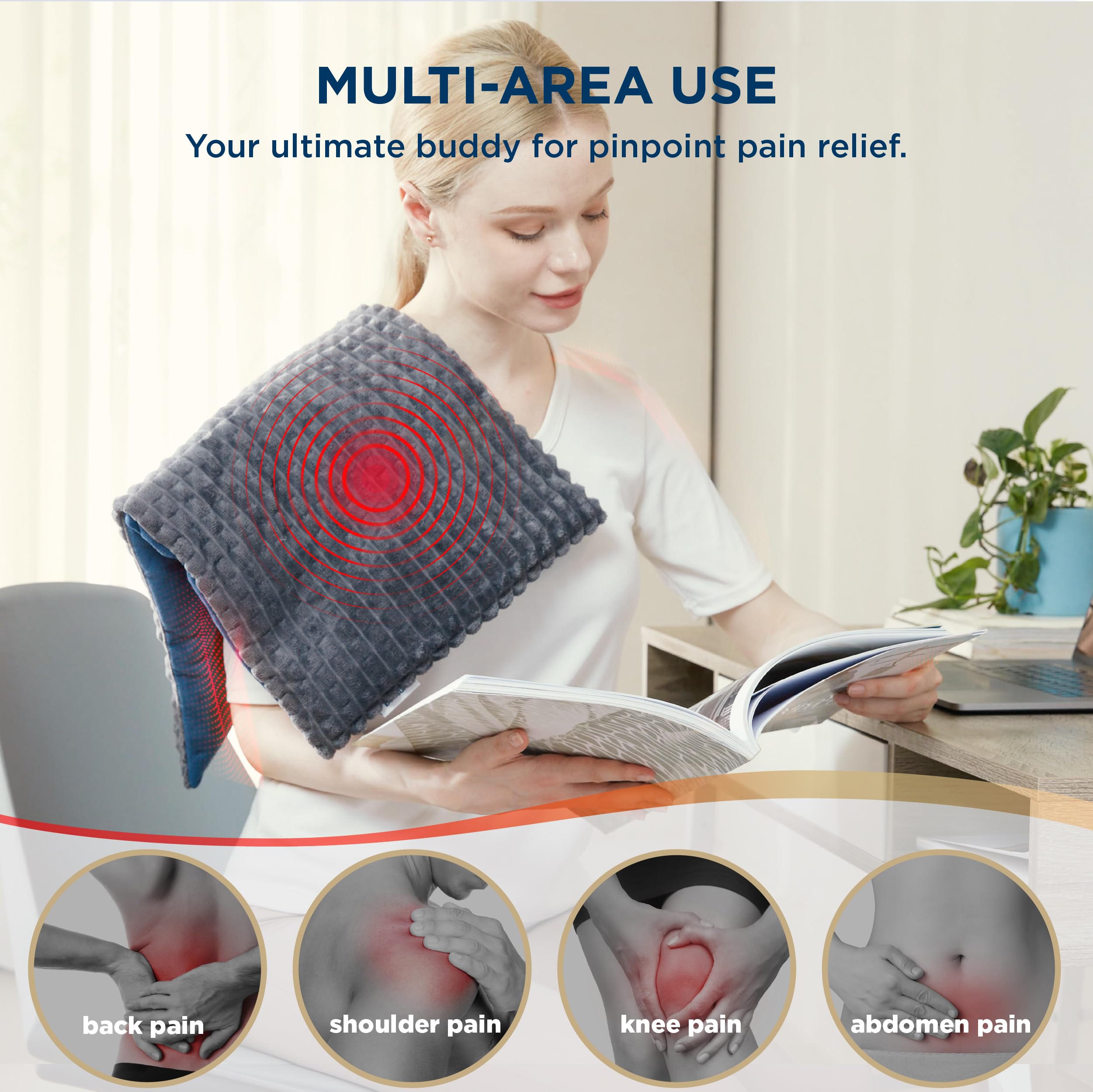 Foto 4 | Almohadilla Térmica Bedsure Back Para Cuello Y Hombros Con Vibración, 2 Horas - Venta Internacional.