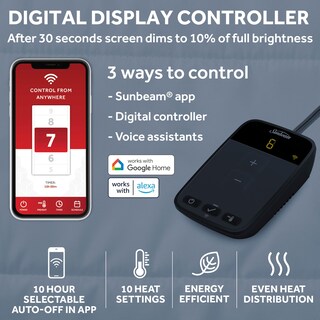 Foto 4 | Colchón Sunbeam, Manta Eléctrica Con Conexión Wi-fi, Doble - Venta Internacional.