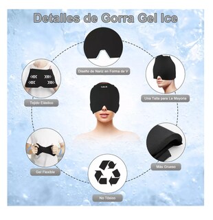 Foto 2 | Gorro Para Migraña De Gel Con Compresión Fría Y Caliente Negro