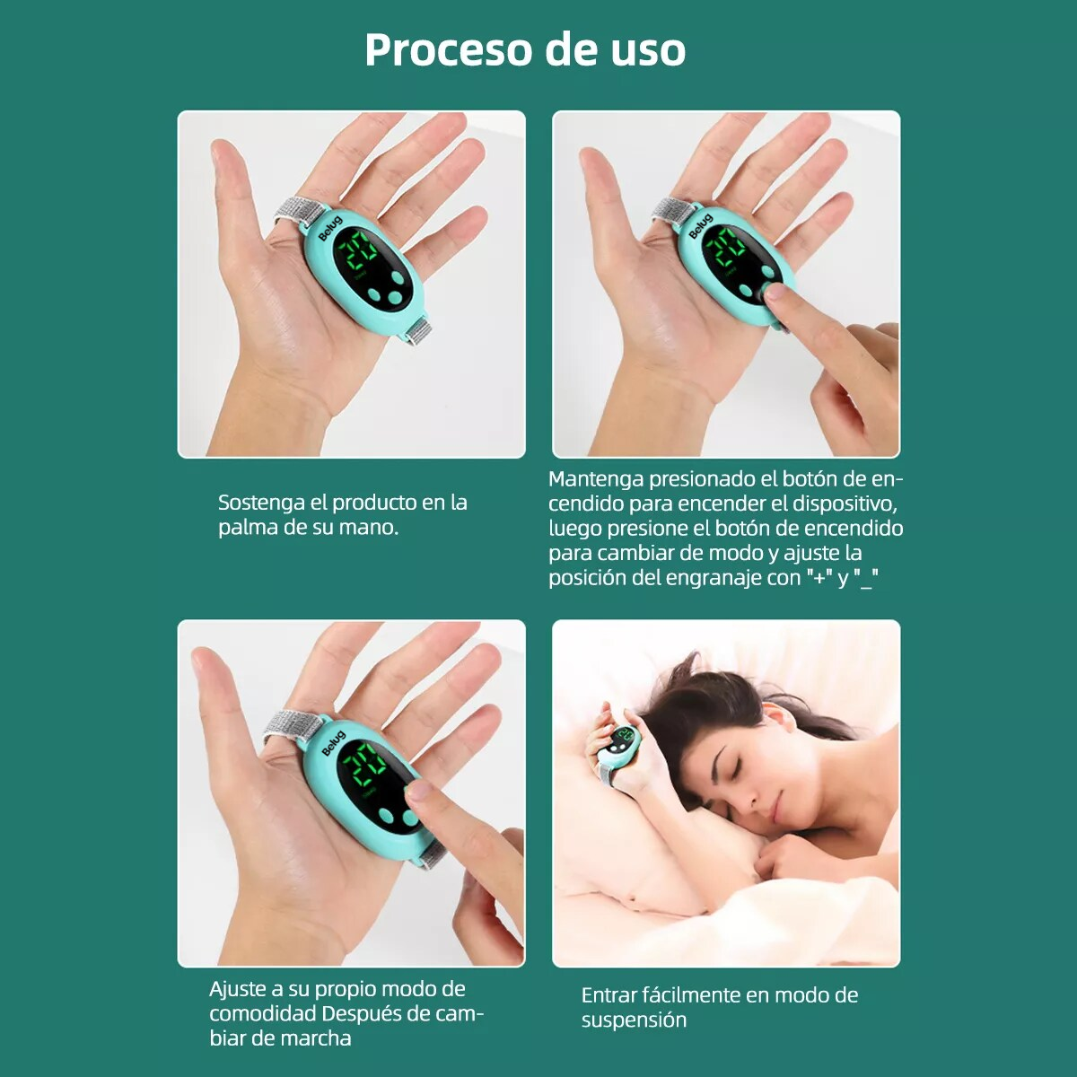 Foto 5 | Neurocontrol Ansiedad Pazmental Ayuda Recargable Para Dormir Belug Azul Cielo