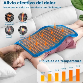 Foto 3 | Almohadilla Térmica Eléctrica 83×43cm, 6 Niveles Temperatura Eo Safe Imports Esi-19047 Azul