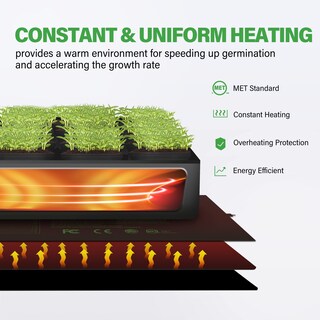 Foto 6 | Alfombrilla Térmica Ipower De Seedling Con Doble Temperatura Digital, 48 X 20 - Venta Internacional.