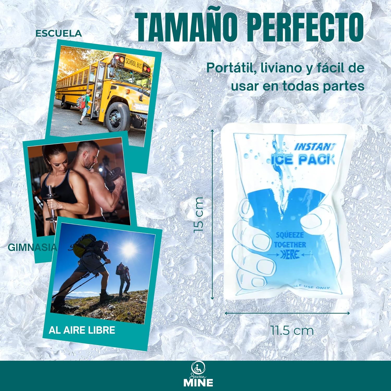 Foto 8 pulgar | 5 Bolsas De Hielo Instantáneo – Compresas Frías Portátiles Para Alivio Del Dolor En Rodilla, Espalda Y Cuello. 15x1