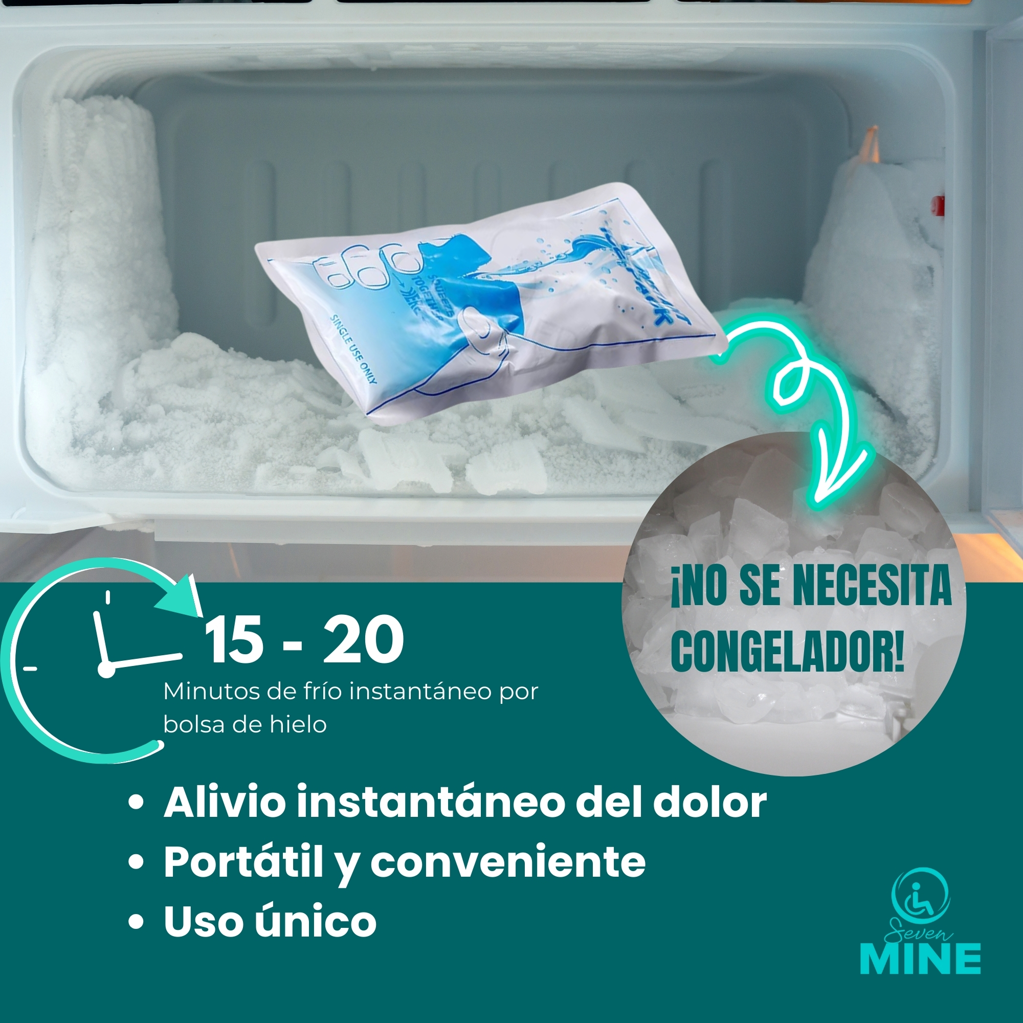 Foto 7 pulgar | 5 Bolsas De Hielo Instantáneo – Compresas Frías Portátiles Para Alivio Del Dolor En Rodilla, Espalda Y Cuello.  (2