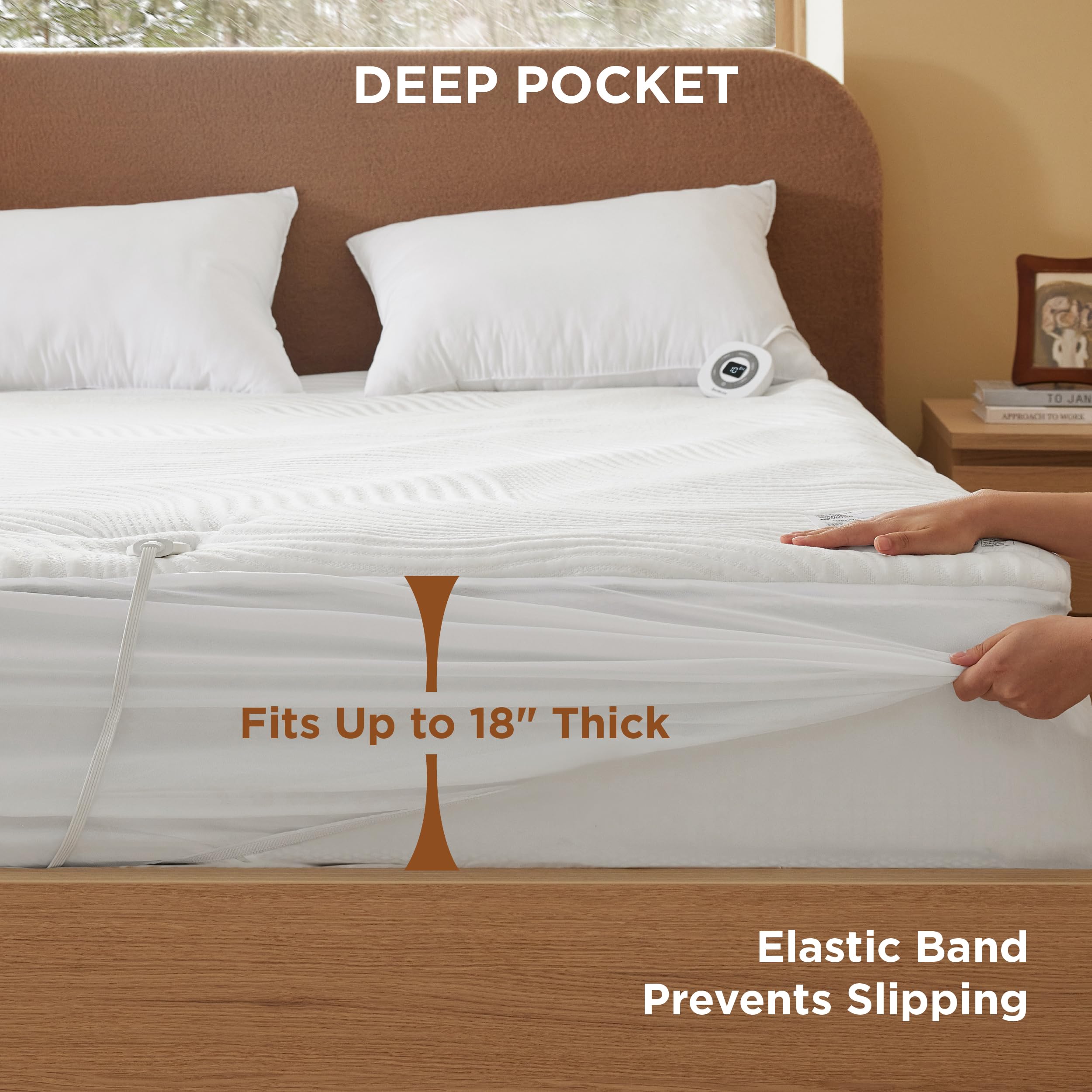 Foto 6 | Funda De Colchón Con Calefacción Bedsure Twin Con Memoria Y Precalentamiento De 10 Grados - Venta Internacional.