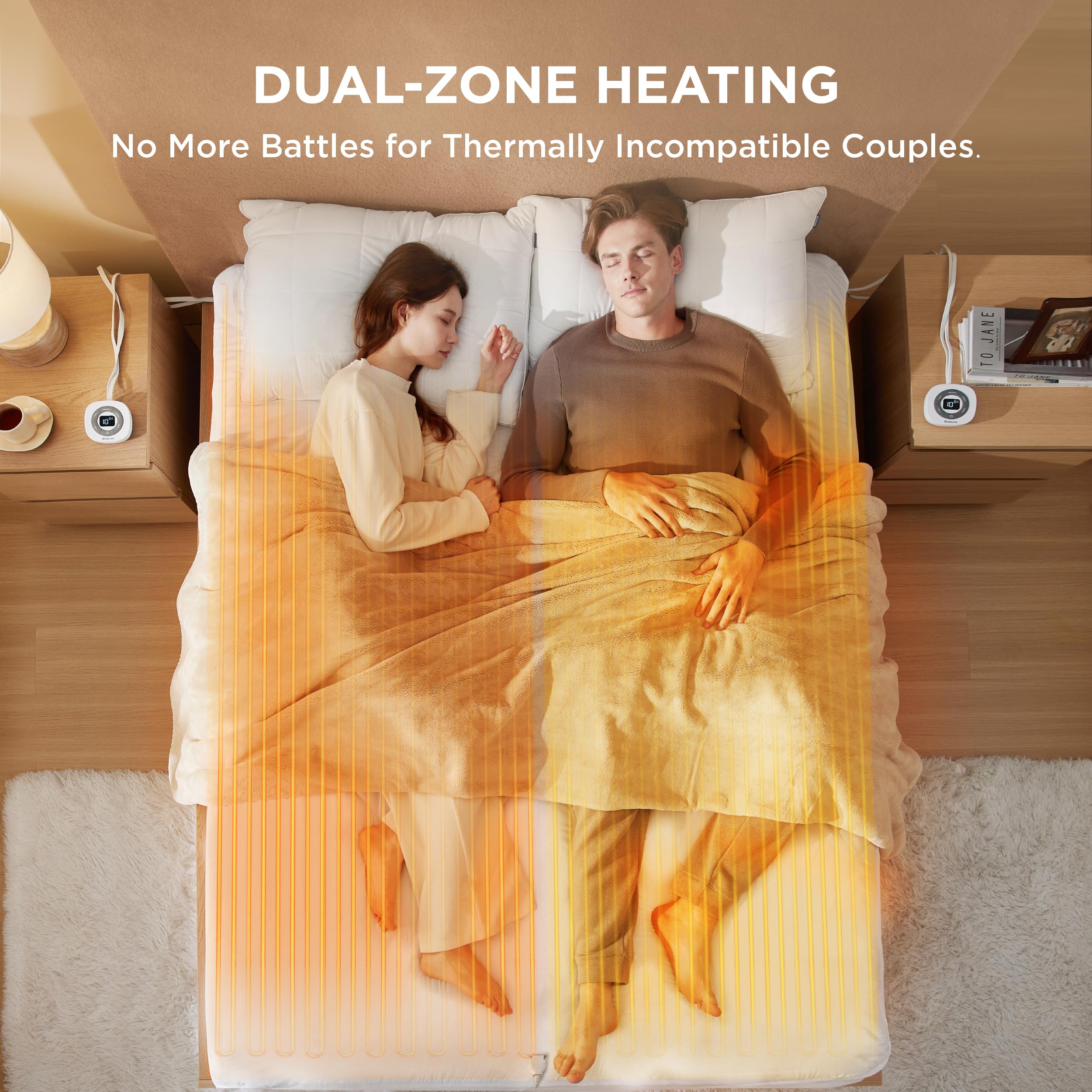 Foto 4 | Funda De Colchón Con Calefacción Bedsure Queen Size Con Controlador Doble - Venta Internacional.