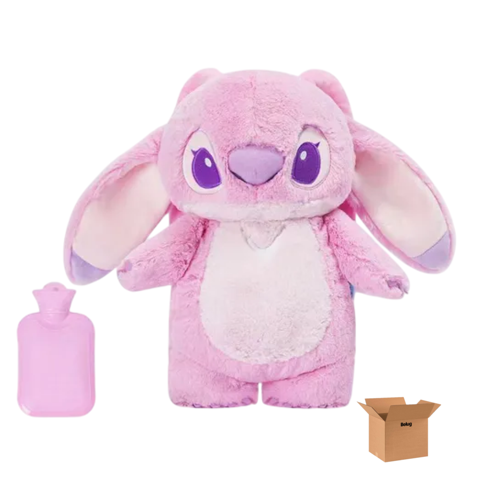 Foto 2 pulgar | Stitch Bolsa De Agua Caliente Peluche Belug  2pz Rosa