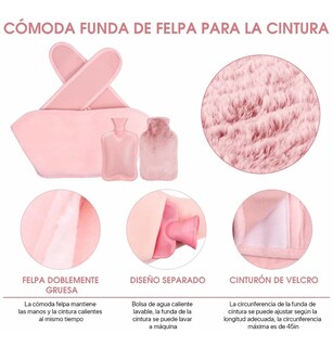 Foto 4 | Bolsa De Agua Caliente Lab.g Peluche 3pz Rosa