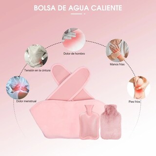 Foto 5 | Bolsa De Agua Caliente Lab.g Peluche 3pz Rosa