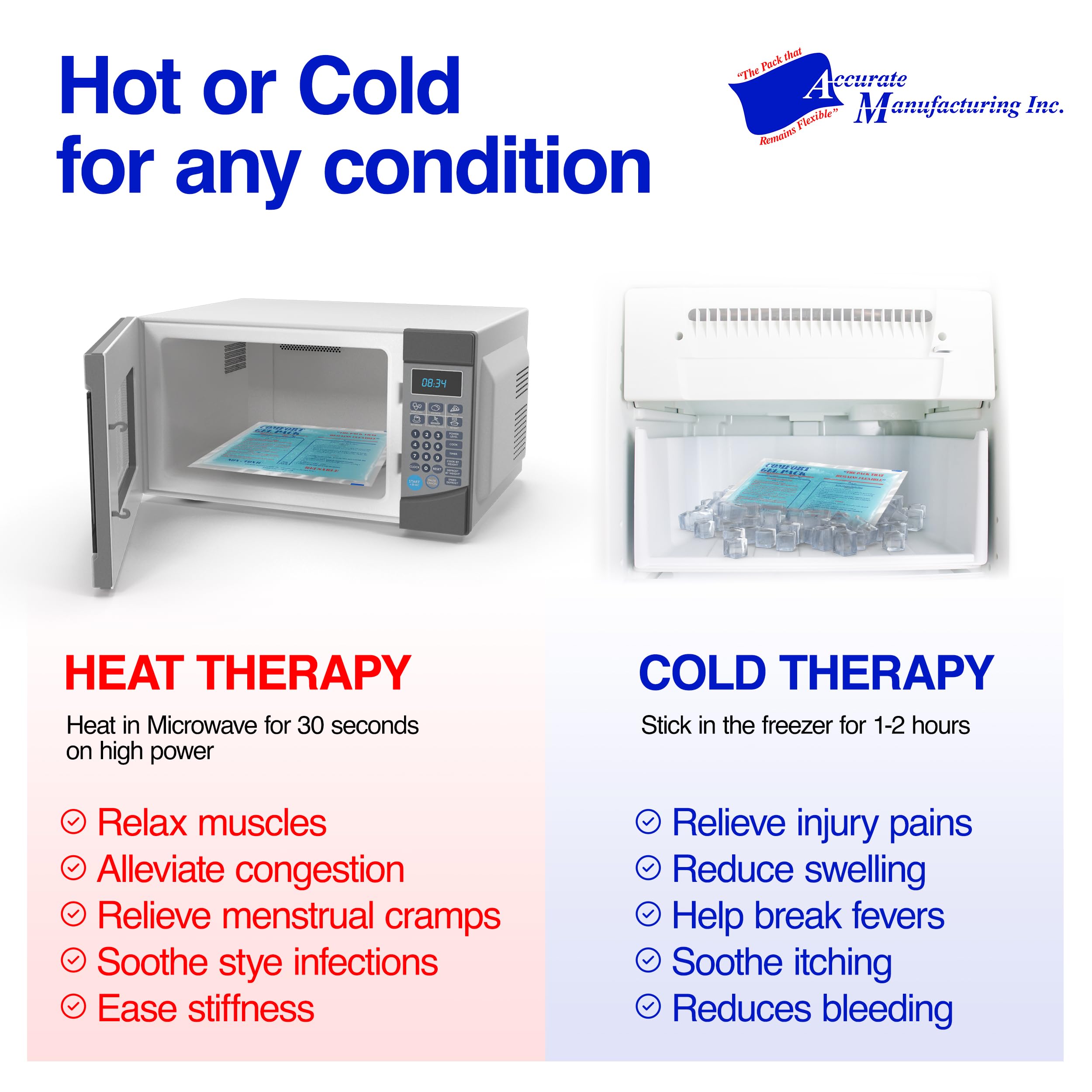 Foto 5 | Paquete De Gel Accurate Comfort 9 X 12  Paquete De 2 Unidades Para Terapia De Frío Y Calor - Venta Internacional.