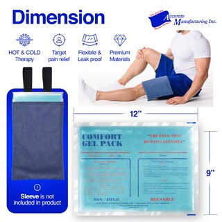 Foto 6 | Paquete De Gel Accurate Comfort 9 X 12 Paquete De 2 Unidades Para Terapia De Frío Y Calor - Venta Internacional.