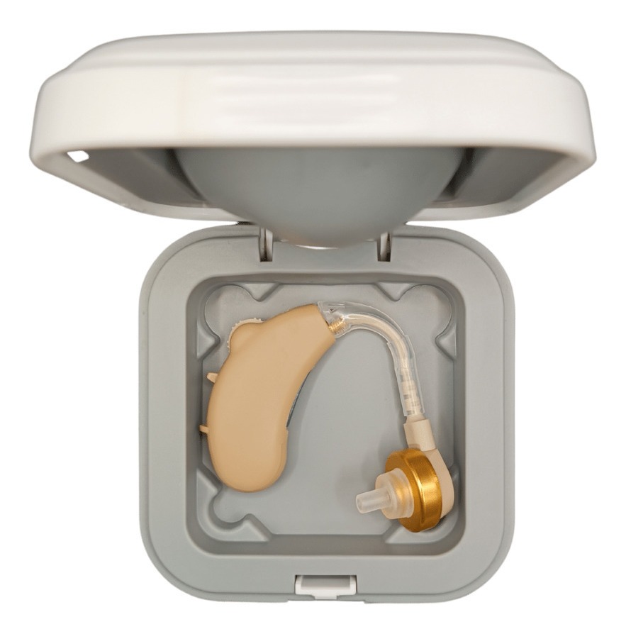 Aparato Auditivo Axon V185 Color Beige Para Sordera Recargable Ampllificador De Sonido