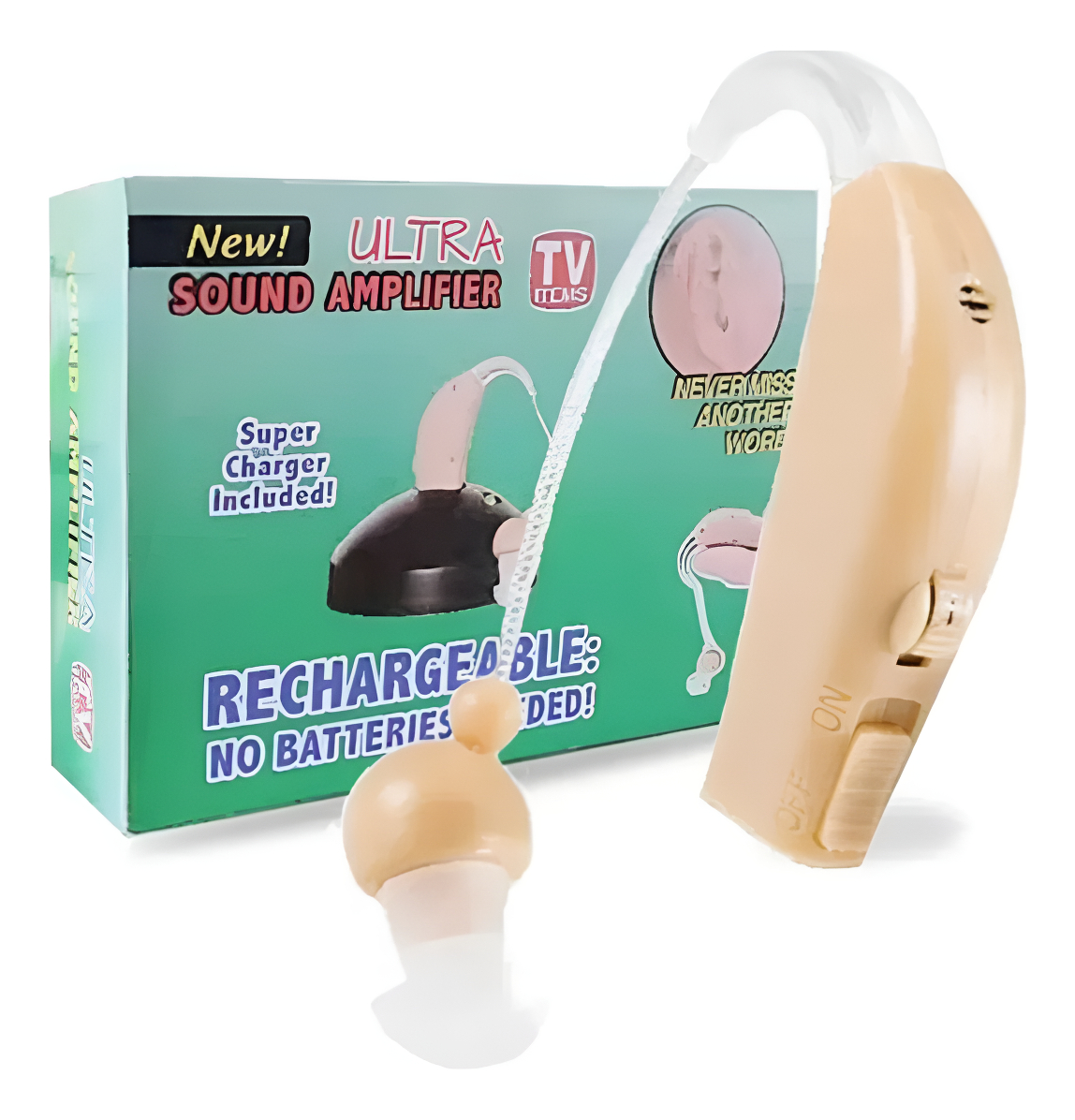 Aparato Auditivo Cheap Medic Ultra Auditivo Color Beige Para Sordera Recargable Ampllificador De Sonido