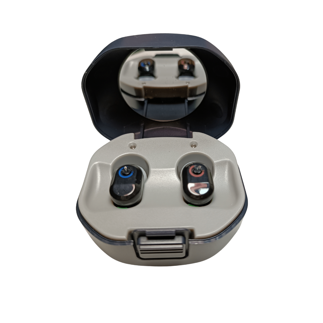 Aparato Auditivo Axon Z127c Color Negro/gris Para Sordera Recargable 2 Piezas