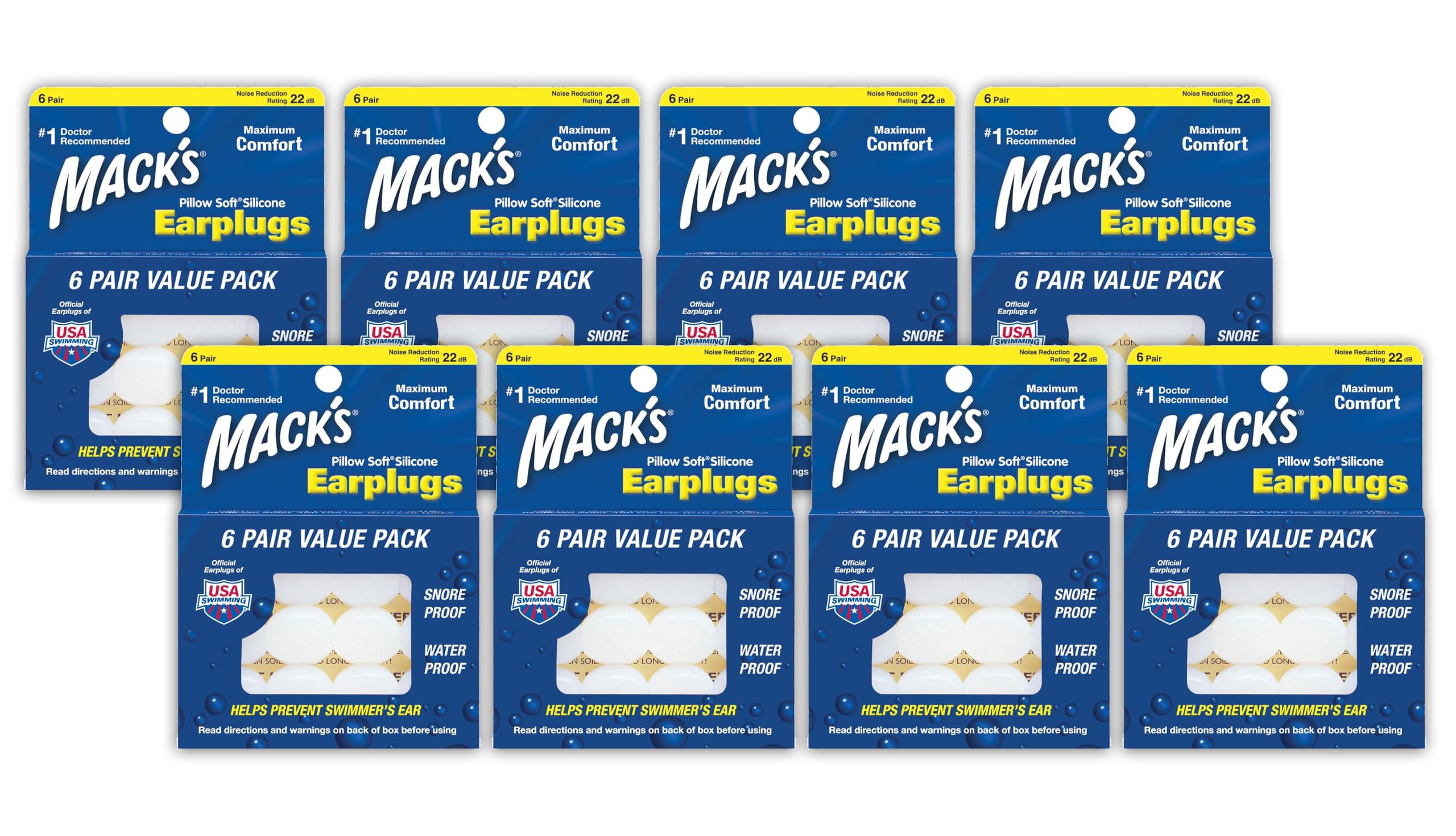 Tapones Para Los Oídos Mack's Pillow De Silicona Suave, 6 Pares (paquete De 8) - Venta Internacional.
