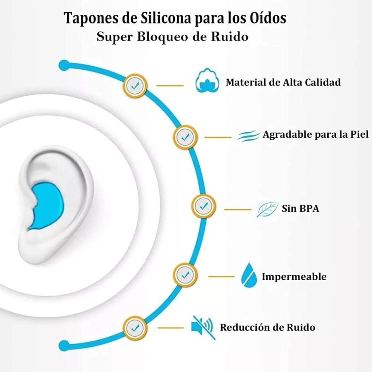 Foto 4 pulgar | 36 Tapones Oído Moldeables Nadar Dormir Descansar Sonido