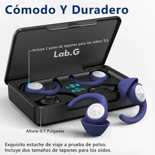 Foto 2 | 2 Pares Tapones Para Los Oídos Silicona Dormir Azul Marino