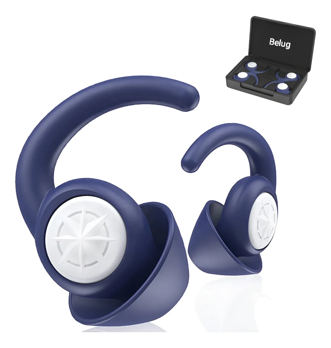2 Pares Tapones Para Los Oídos Silicona Dormir Azul Marino