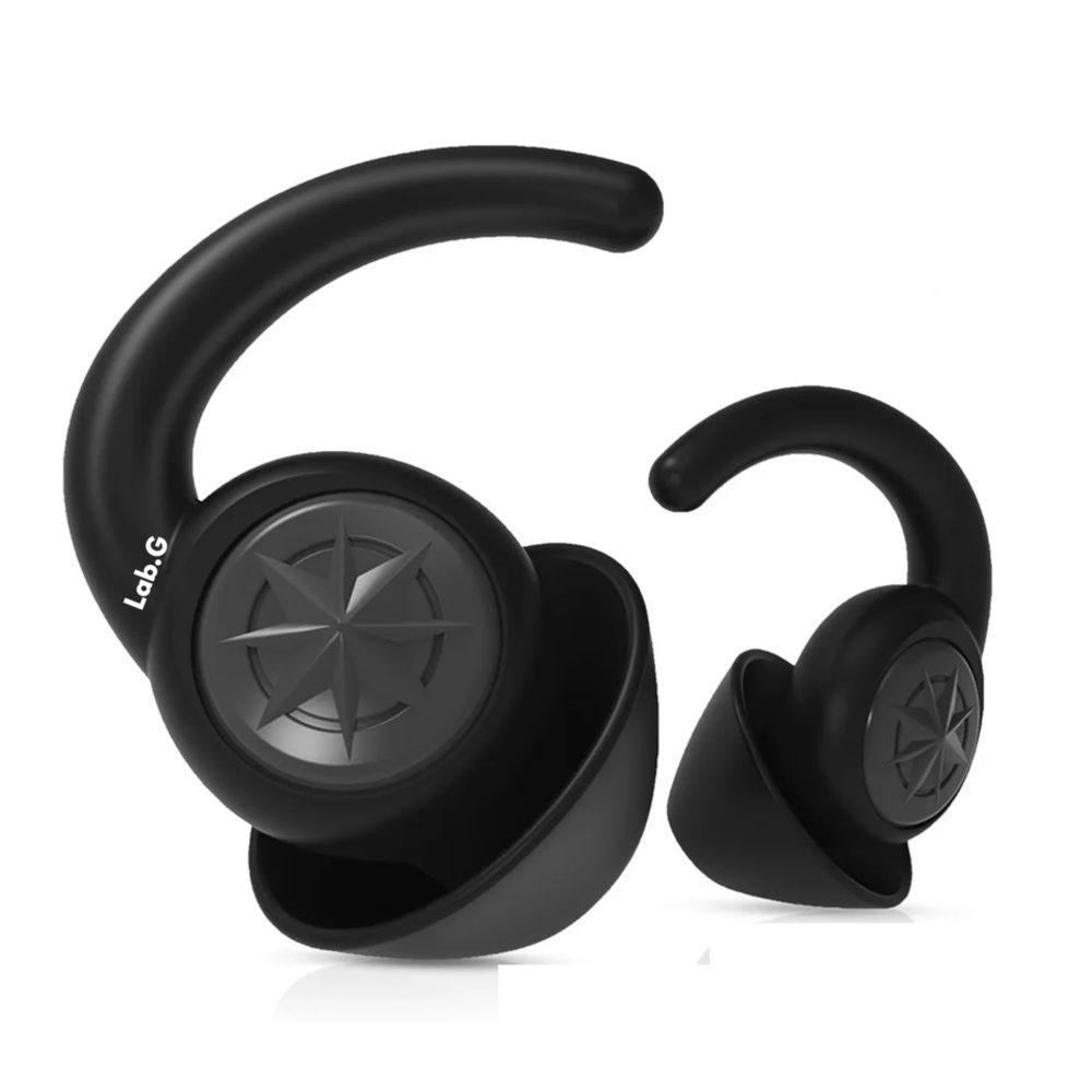 2 Pares Tapones Para Los Oídos Silicona Dormir Lab.g  Negro