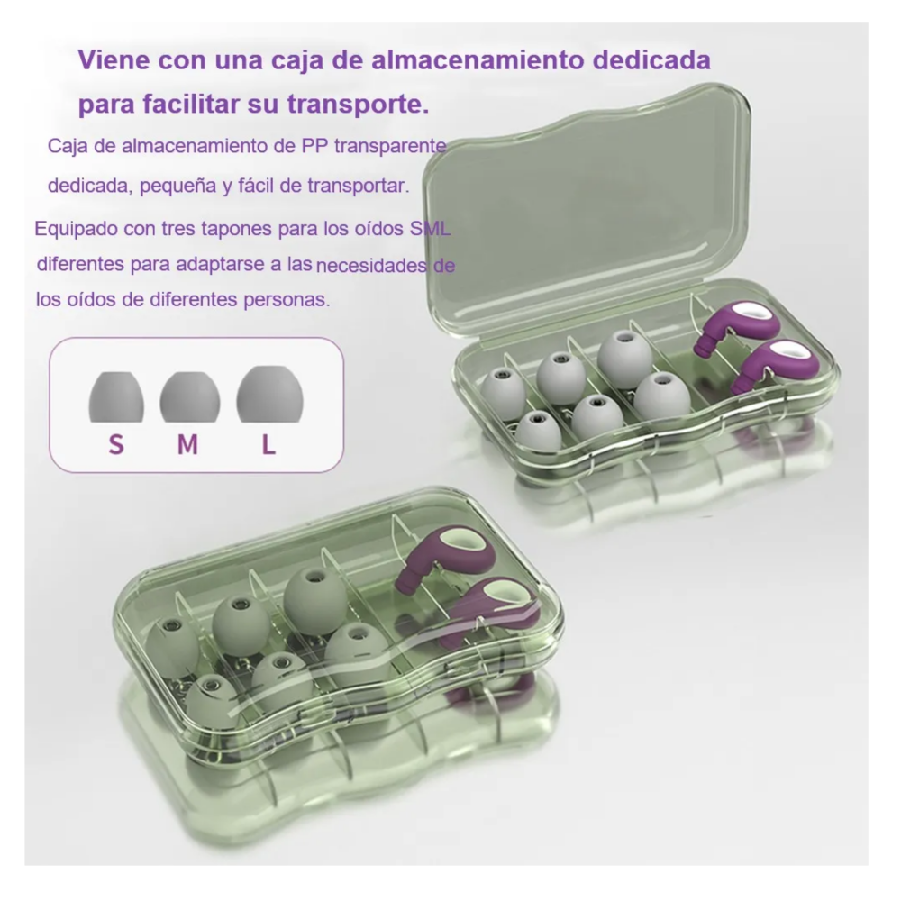Foto 3 pulgar | Tapones Dormir Para Oídos Con Reducción De Ruido 35db Belug  Purpura