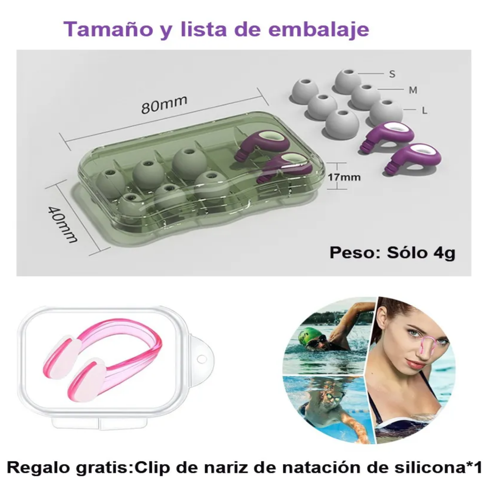 Foto 5 pulgar | Tapones Dormir Para Oídos Con Reducción De Ruido 35db Belug  Purpura