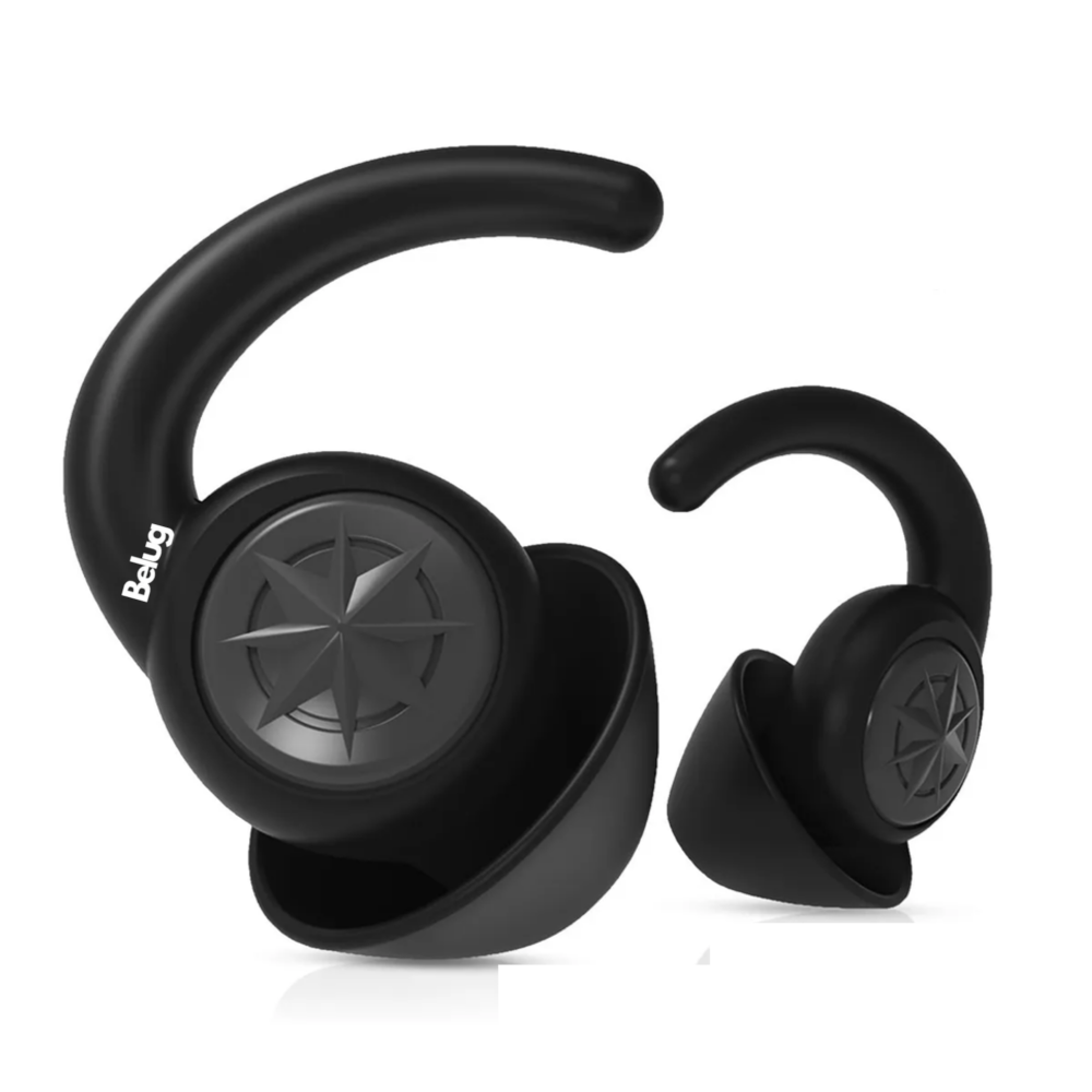 Foto 2 pulgar | 2 Pares Tapones Para Los Oídos Silicona Dormir Belug  Negro