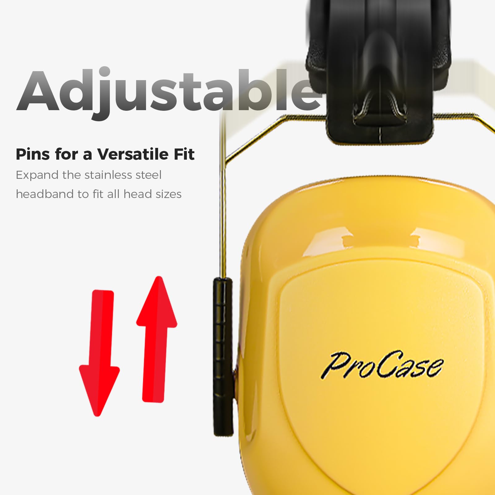 Foto 2 | Orejeras Procase Sound Proof Nrr 28db Con Reducción De Ruido, Color Amarillo - Venta Internacional.