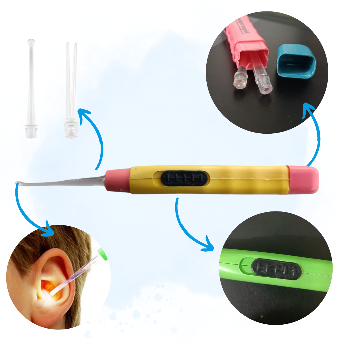 Foto 5 pulgar | 5 Piezas Limpiador Removedor Cerilla Cerumen Oídos Luz Led